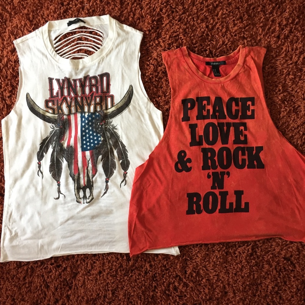 Bundle of rock and roll graphic tanks, Band tee